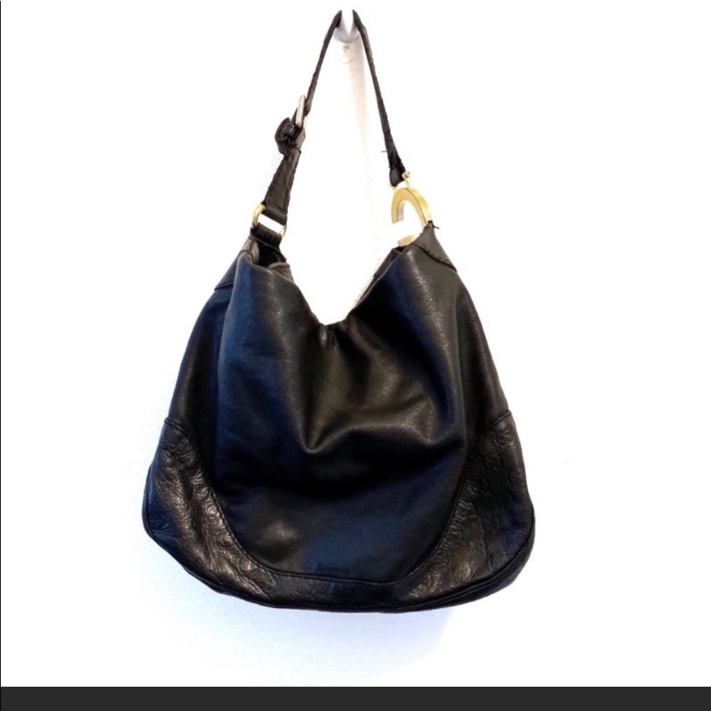 Black leather Gucci bag